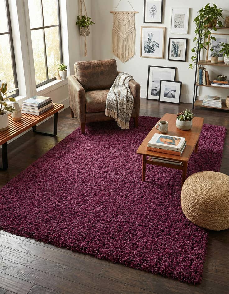 Detail image of 5' 3 x 8' Solid Shag Rug