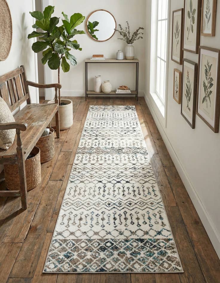 Detail image of 2' 7 x 12' Moroccan Trellis Runner Rug