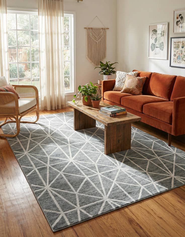 Detail image of 6' x 9' Lattice Trellis Rug