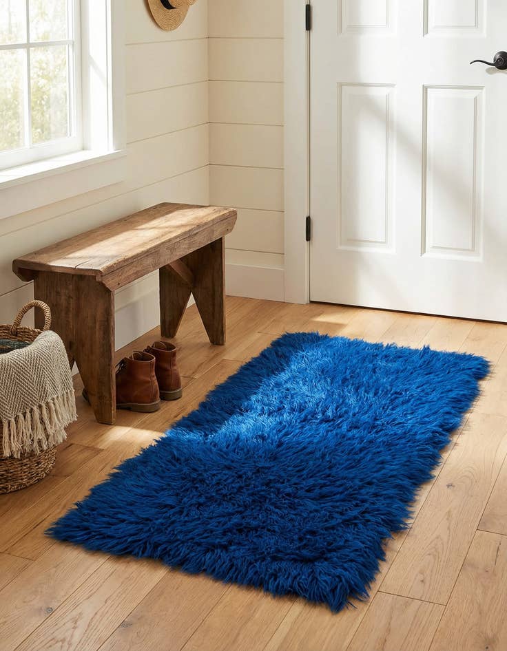 Detail image of 2' 2 x 4' 3 Hand Knotted Moroccan Wool Runner Rug