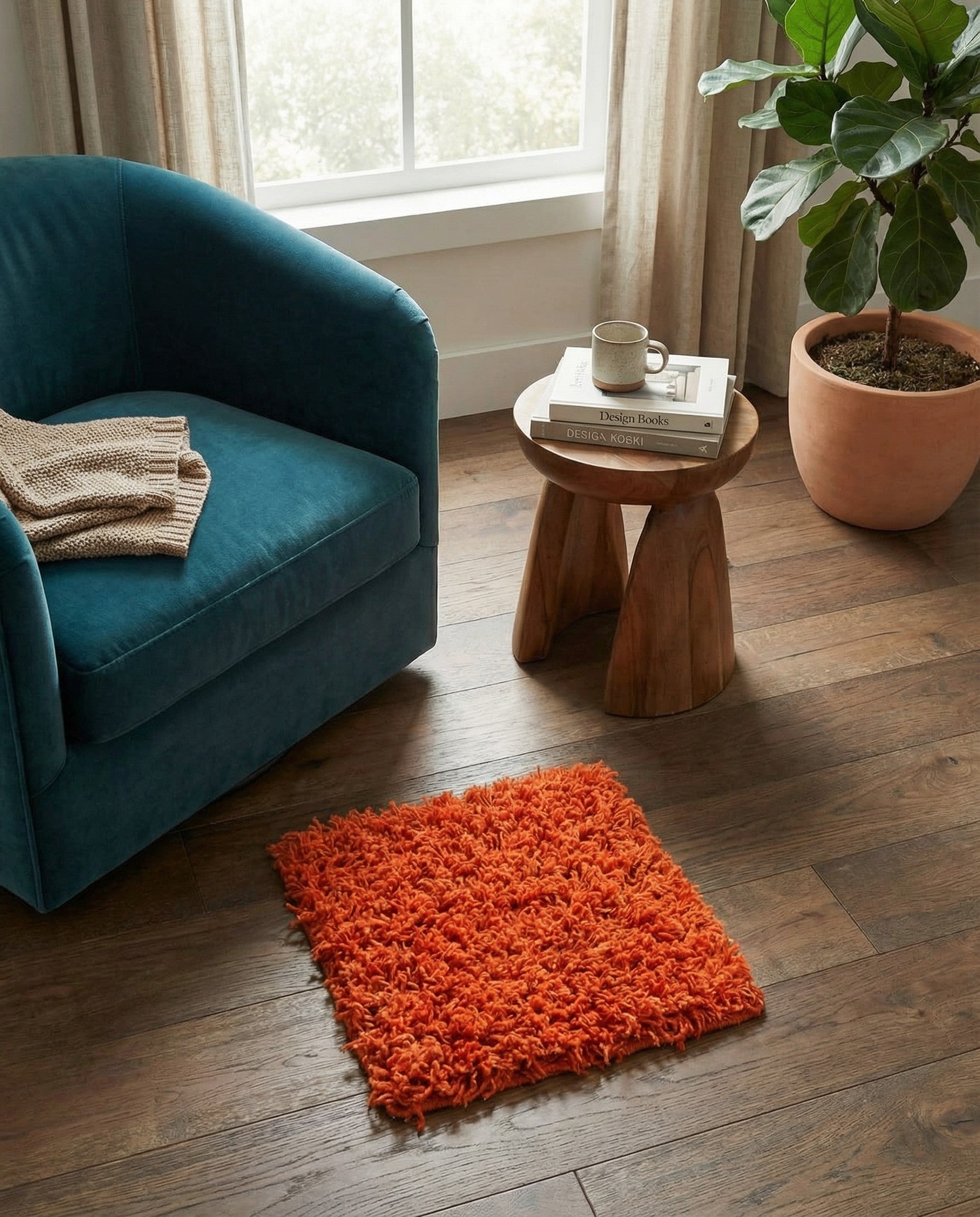 1' x 1' Solid Shag Sample Rug