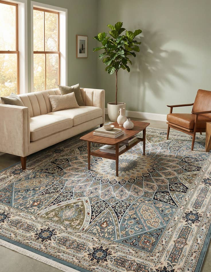 Detail image of 7' 10 x 11' Nain Design Rug