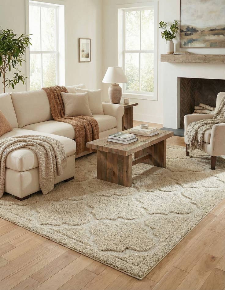 Detail image of 8' x 10' Lattice Shag Rug