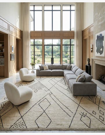 13' 4 x 19' 6 Hand Knotted Moroccan Wool Rug