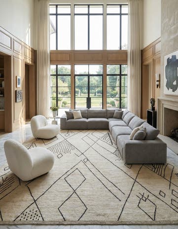 13' 4 x 19' 6 Hand Knotted Moroccan Wool Rug