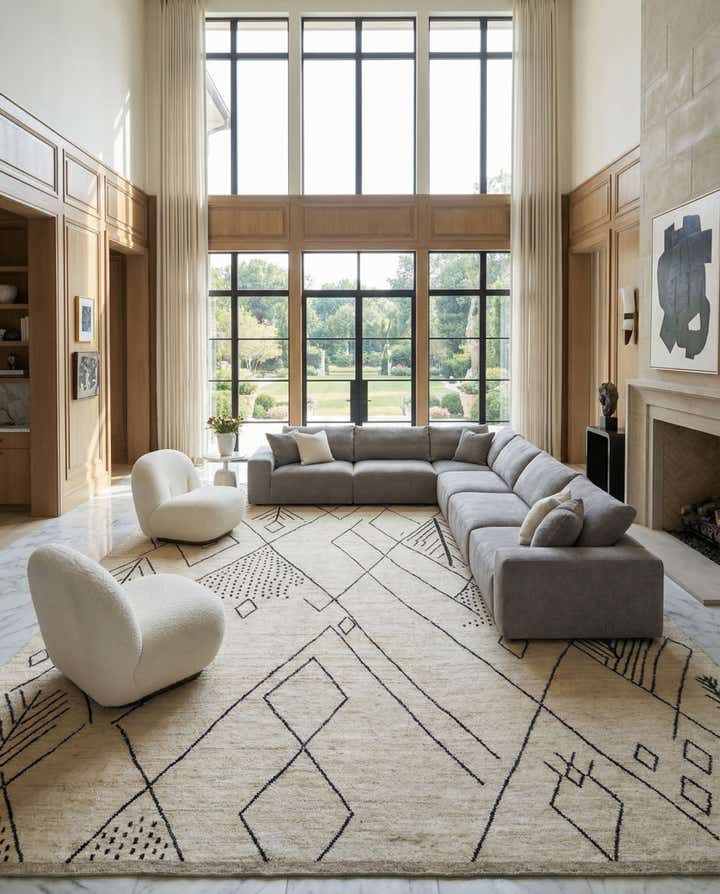 13' 4 x 19' 6 Hand Knotted Moroccan Wool Rug