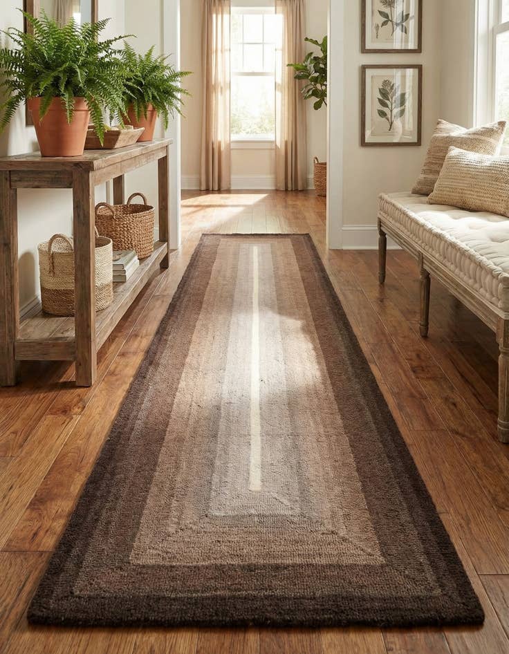 Detail image of  2' 7 x 12' Ombre Wool Runner Rug