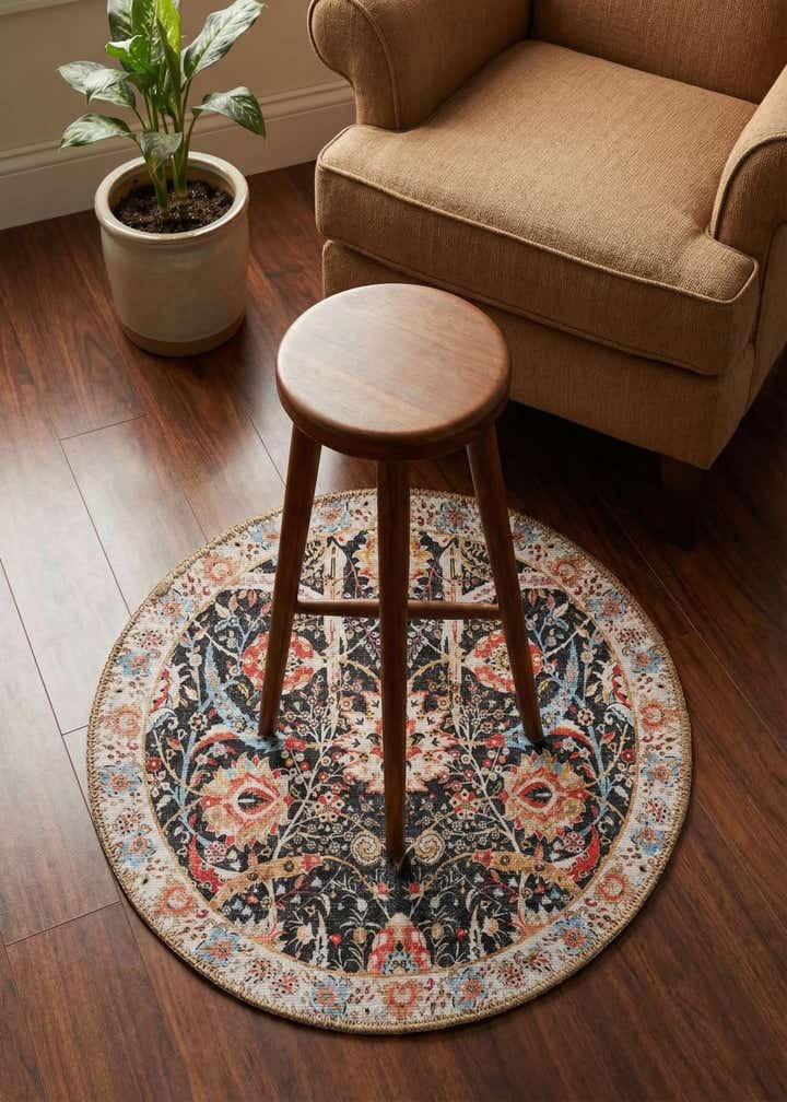 2' x 2' Washable Timeless Round Rug
