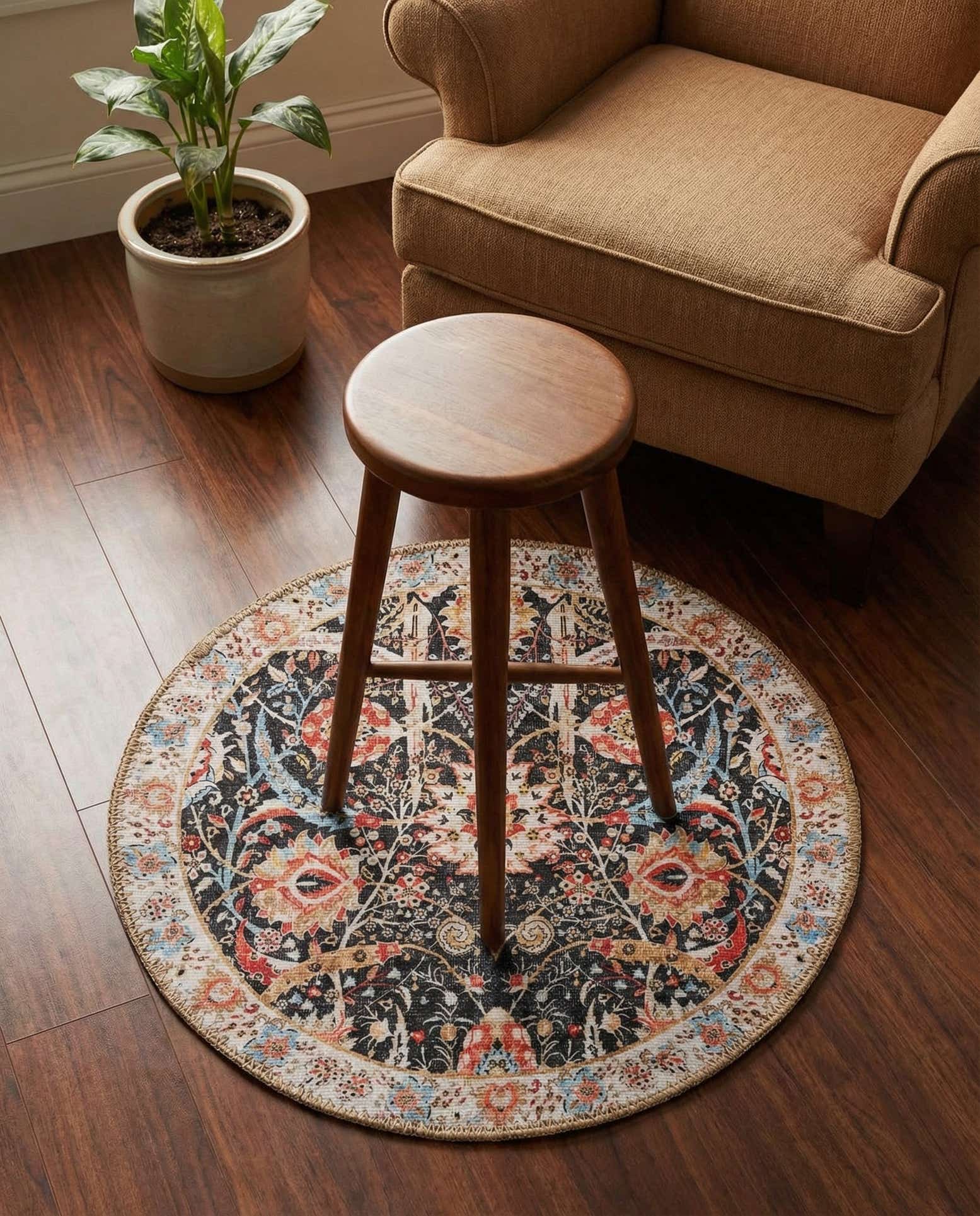 2' x 2' Washable Timeless Round Rug