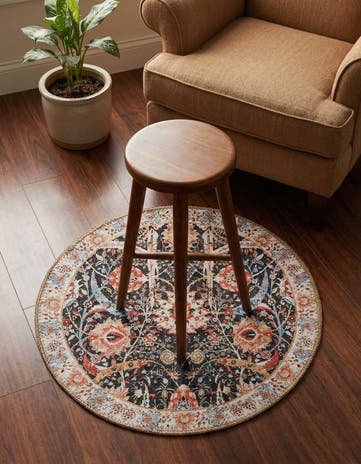 2' x 2' Washable Timeless Round Rug