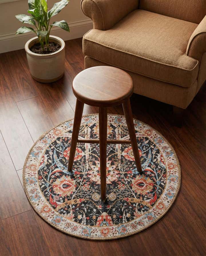 2' x 2' Washable Timeless Round Rug