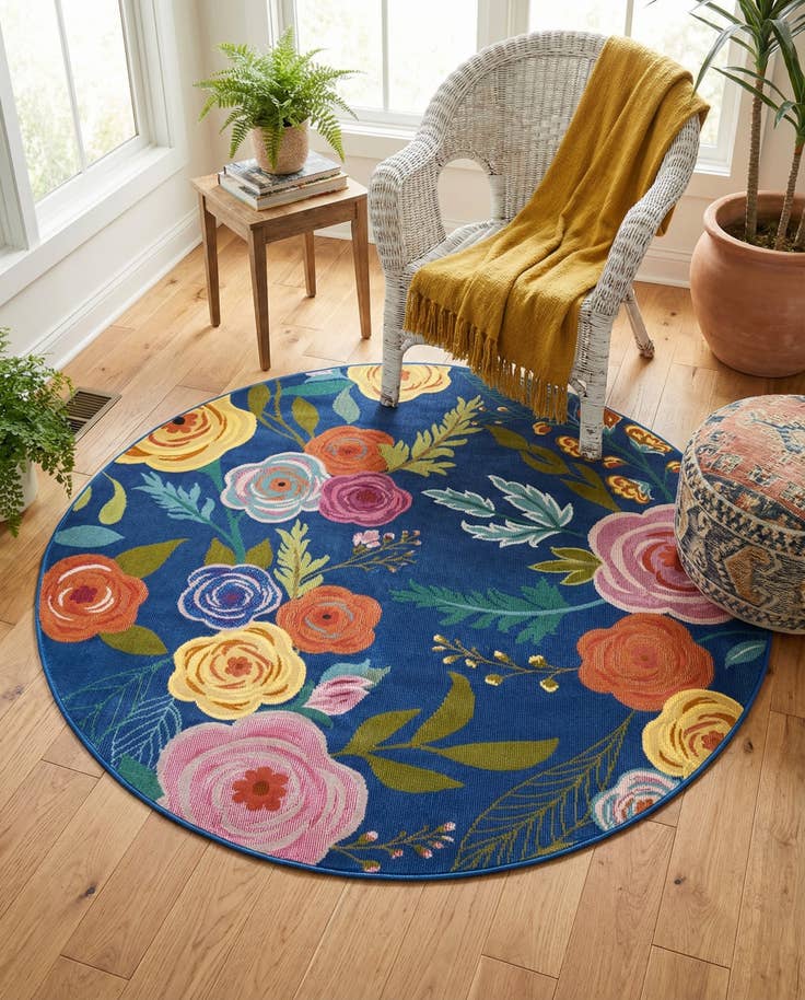 Detail image of 5' 3 x 5' 3 Blossom Round Rug