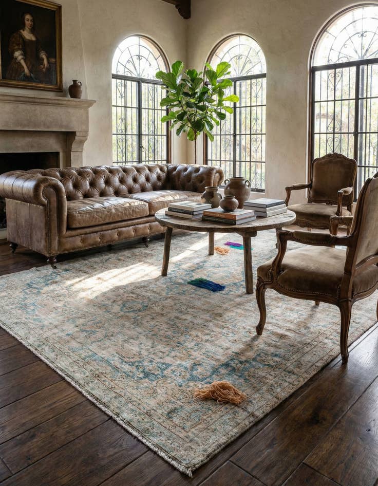 Detail image of 7' 1 x 10' 4 Hand Knotted Ultra Vintage Persian Wool Rug