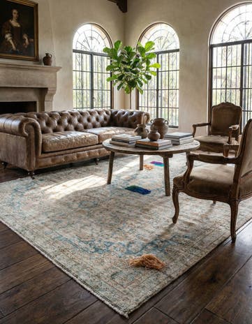 7' 1 x 10' 4 Hand Knotted Ultra Vintage Persian Wool Rug