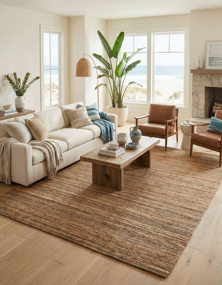 Detail image of 10' x 14' 1  Hand Woven Palm Beach Jute Rug