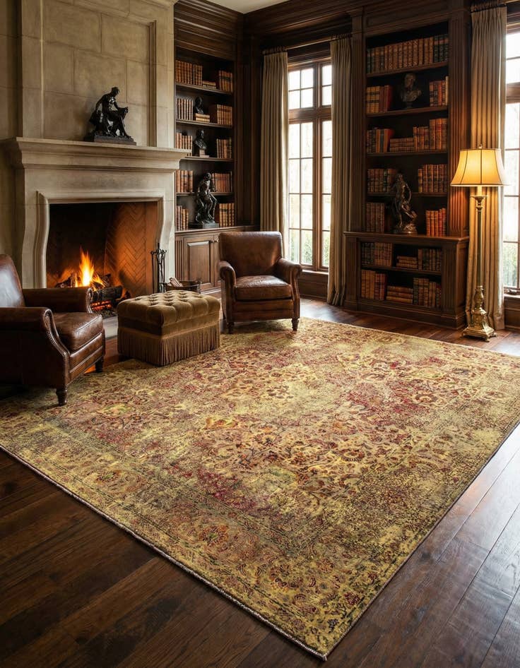 Detail image of 9' 9 x 11' 4 Vintage Royal Wool Square Rug