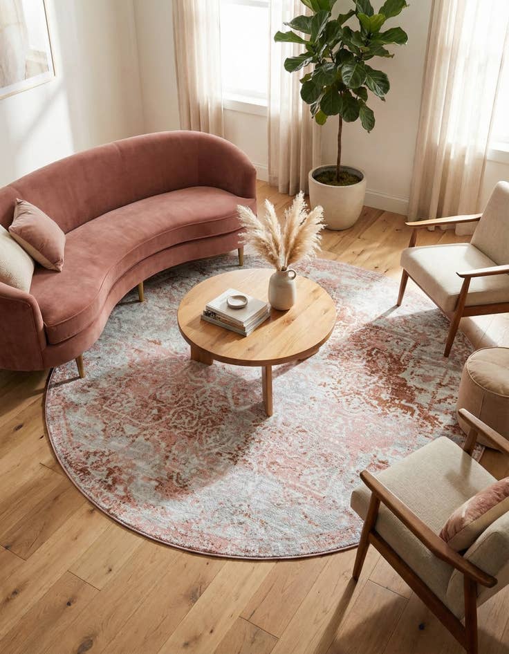 Detail image of 7' 10 x 7' 10 Kamala Washable Round Rug