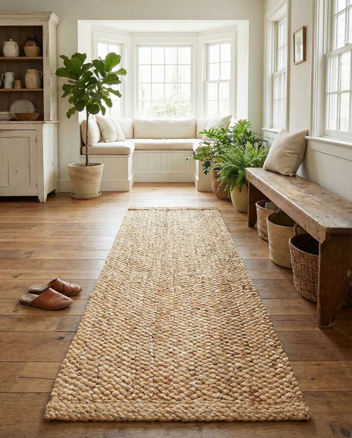 2' x 6' 1 Handmade Heirloom Braided Jute Runner Rug