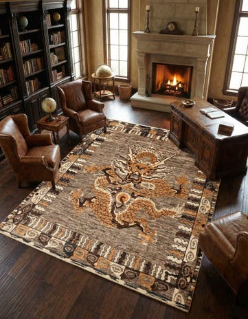 8' 7 x 10' 2 Hand Knotted Oushak Wool Rug
