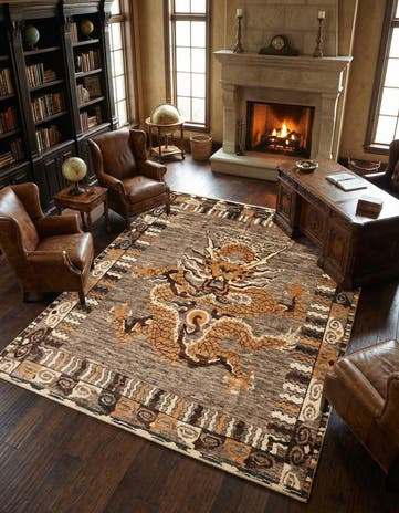 8' 7 x 10' 2 Hand Knotted Oushak Wool Rug