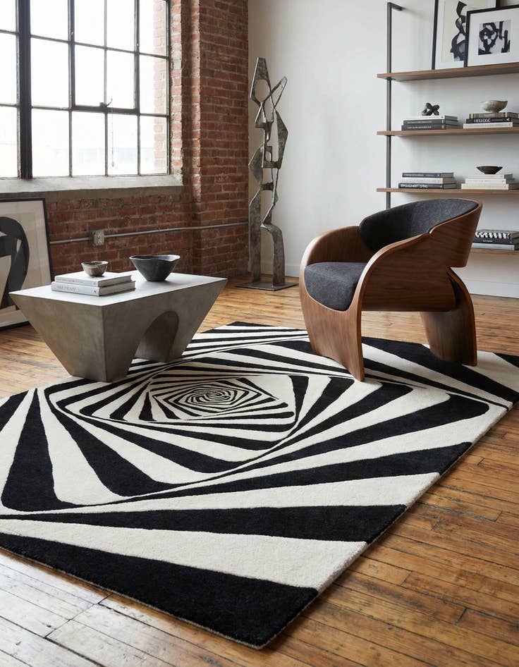 Detail image of 6' 1 x 9' Vortex Wool Rug