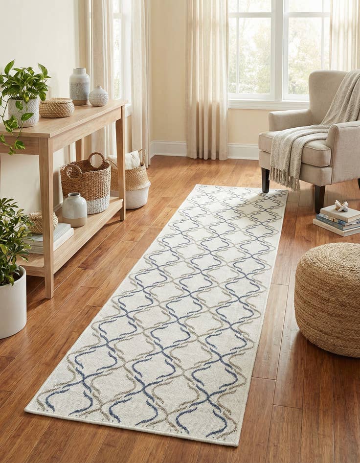 Detail image of 2' x 8' Washable Lattice Indoor / Outdoor Runner Rug