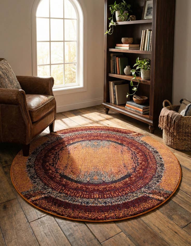 Detail image of 5' 3 x 5' 3 Washable Casablanca Round Rug