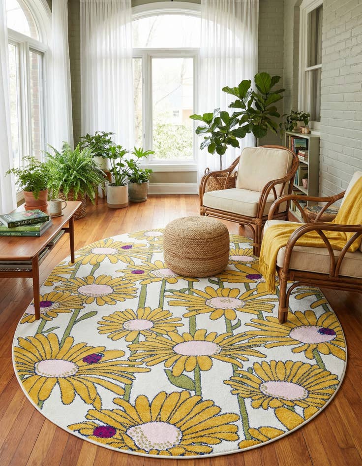 Detail image of  7' 10 x 10' Bloom Oval Rug
