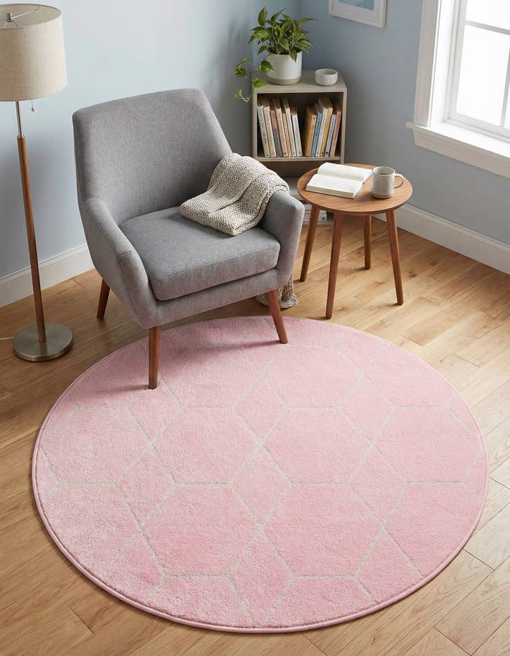 Detail image of 4' x 4' Trellis Frieze Round Rug