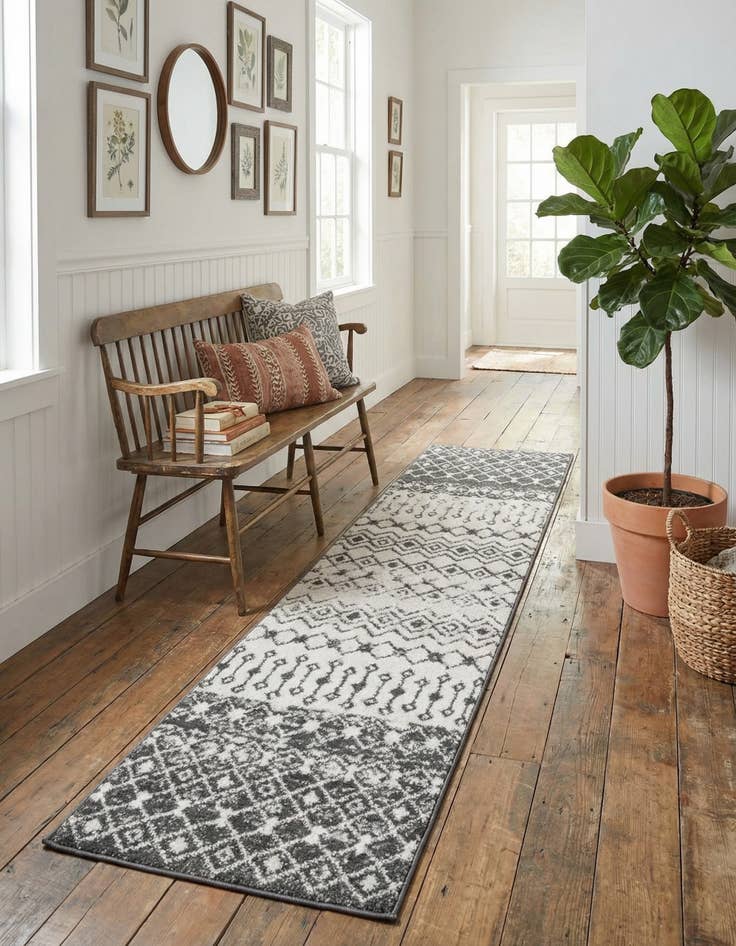 Detail image of 2' x 8' Moroccan Trellis Runner Rug