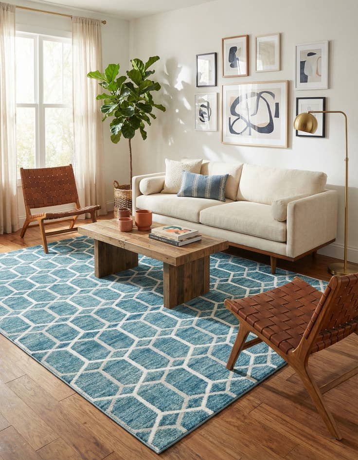 Detail image of 8' x 10' Lattice Trellis Rug