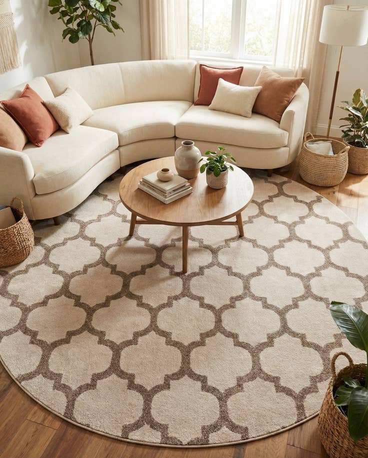 Detail image of 7' 10 x 7' 10 Trellis Round Rug