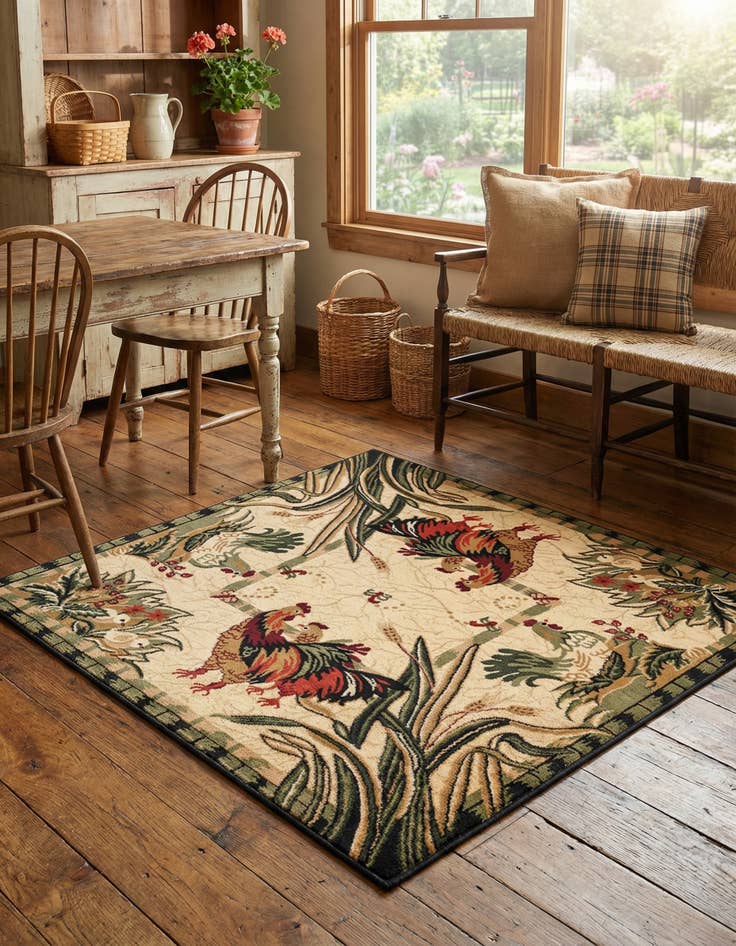 Detail image of 5' 3 x 5' 3 Pastoral Square Rug