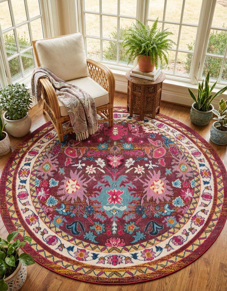 Detail image of 8' x 8'  Washable Palazzo Round Rug