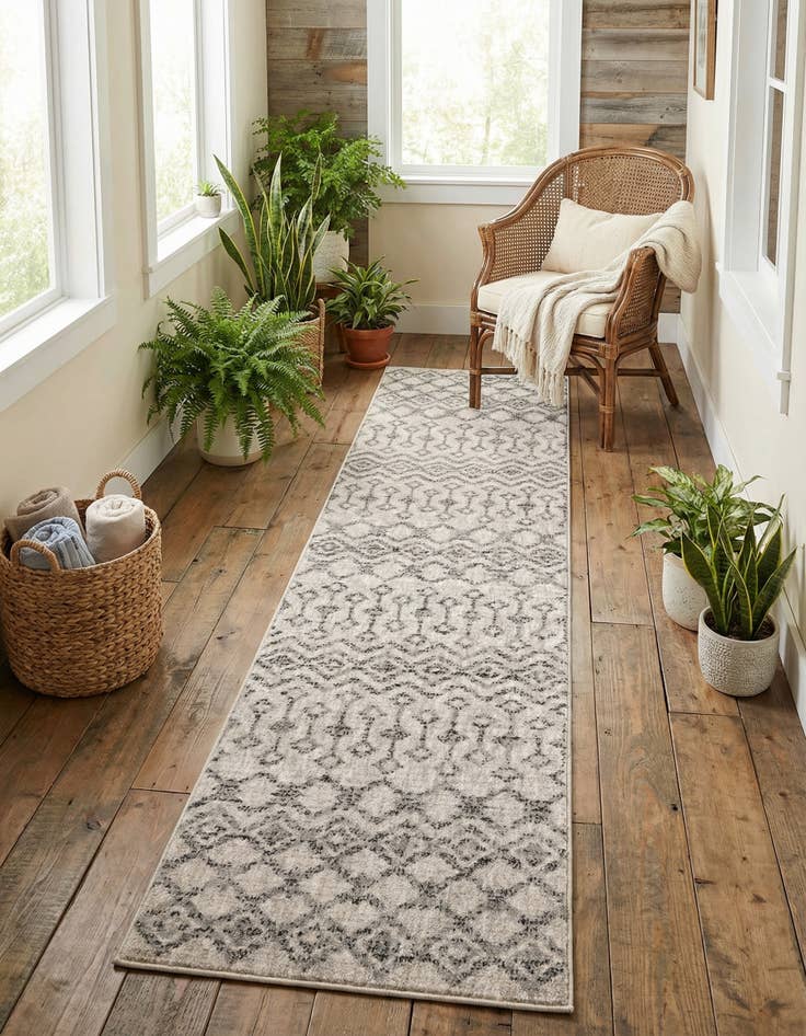 Detail image of 2' x 8' Eco Trellis Runner Rug