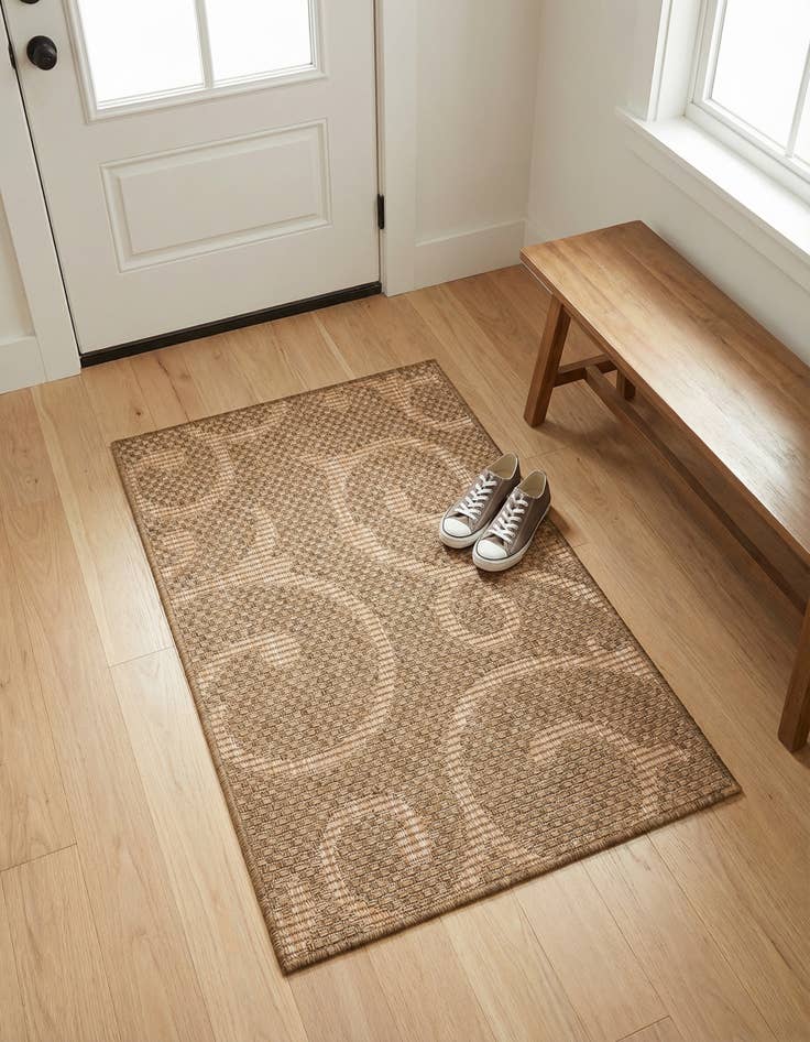 Detail image of 2' x 3'  Washable Botanical Indoor / Outdoor Rug