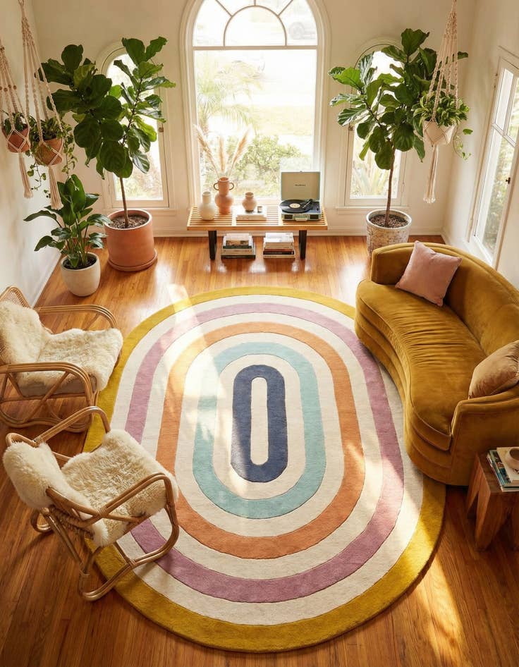 Detail image of 7' 10 x 10' Hand Tufted Wool Oval Rug