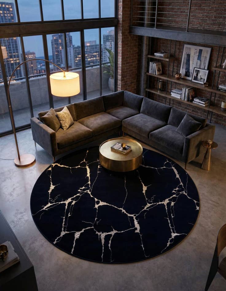 Detail image of 7' 10 x 7' 10 Vogue Geo Round Rug