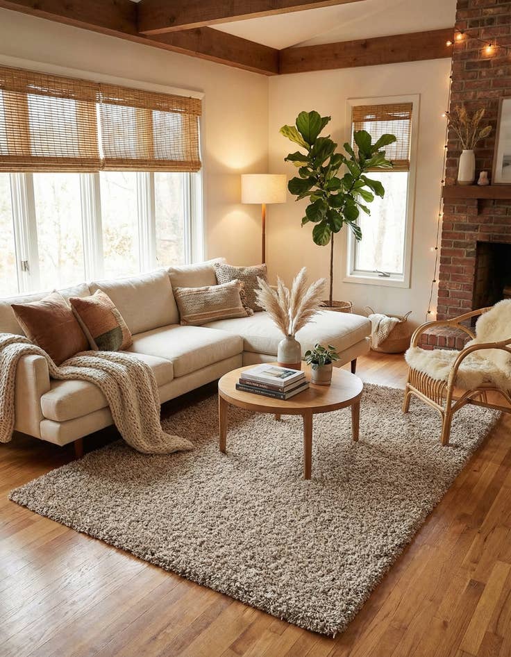 Detail image of  7' x 10' Solid Shag Rug