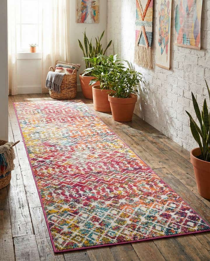 2' 7 x 10' Moroccan Trellis Runner Rug