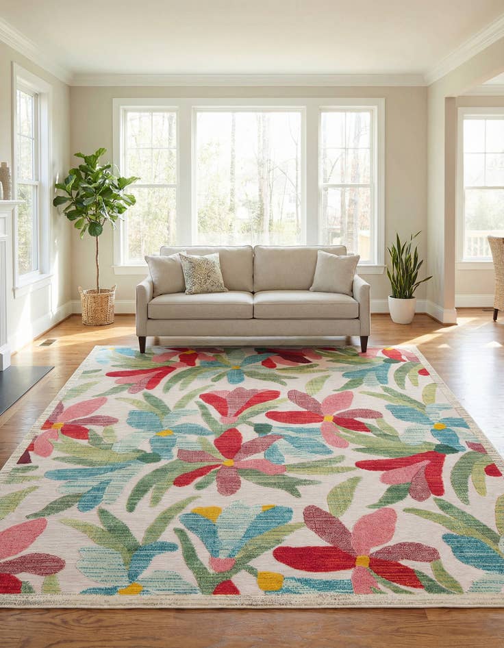 Detail image of 10' x 10' Washable Casablanca Indoor / Outdoor Square Rug