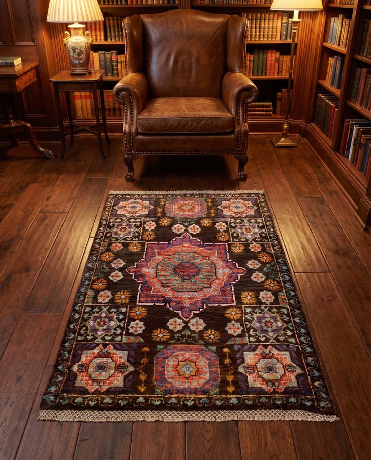 Detail image of 2' 1 x 3' 2 Hand Knotted Mamluk Ziegler Rug
