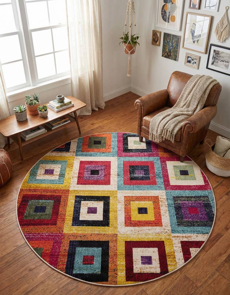 Detail image of 6' x 6' Washable Casablanca Round Rug