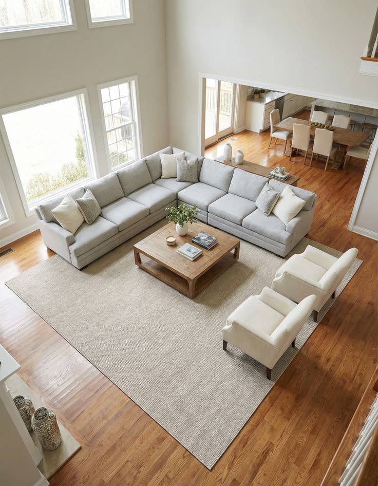 Detail image of 13' x 13' Easy-Clean Solid Indoor / Outdoor Square Rug