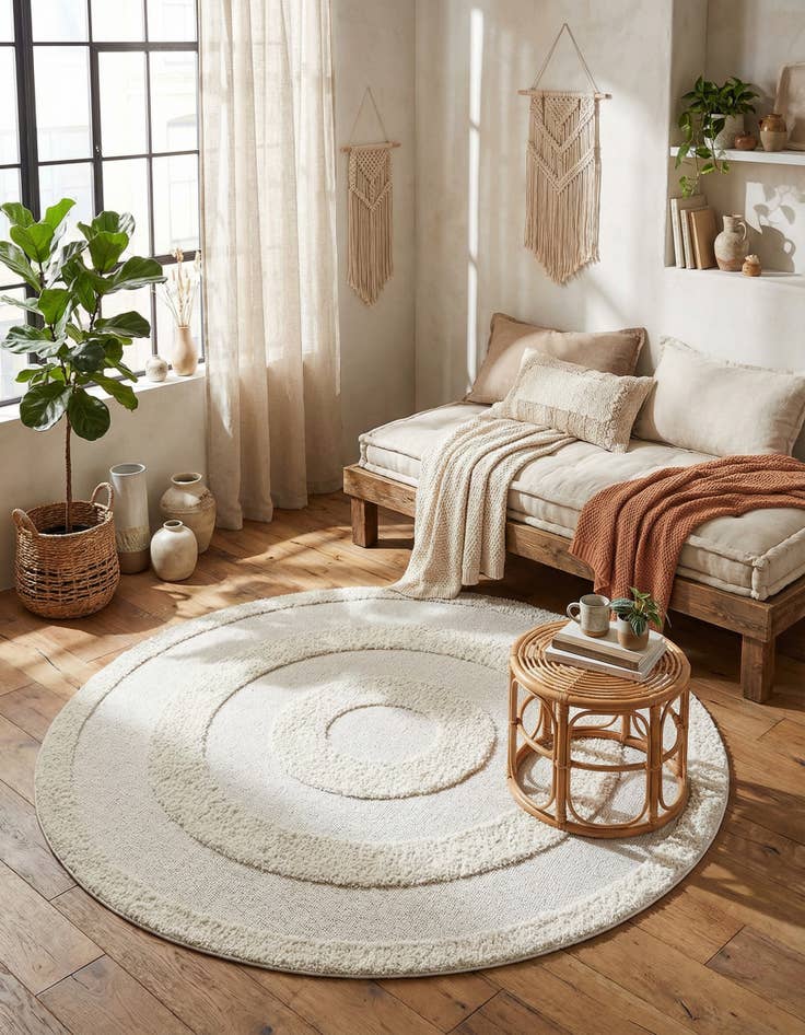 Detail image of 6' x 6' Boho Round Rug