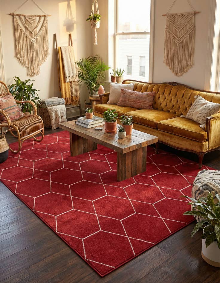 Detail image of 7' 10 x 10' Trellis Frieze Rug