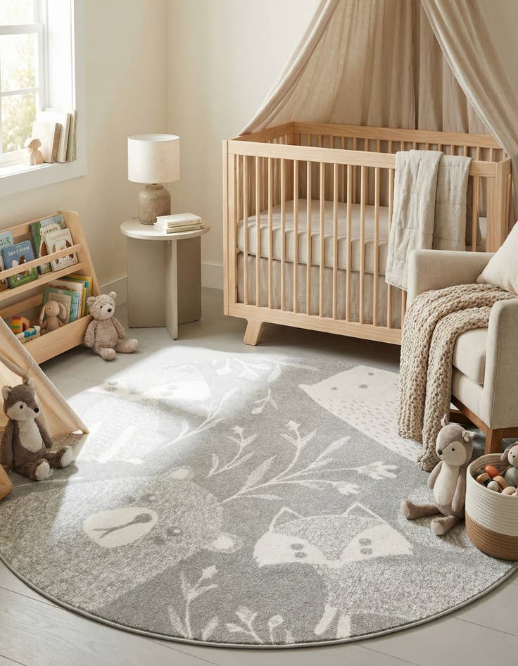 Detail image of 6' x 6' Whimsy Kids Round Rug