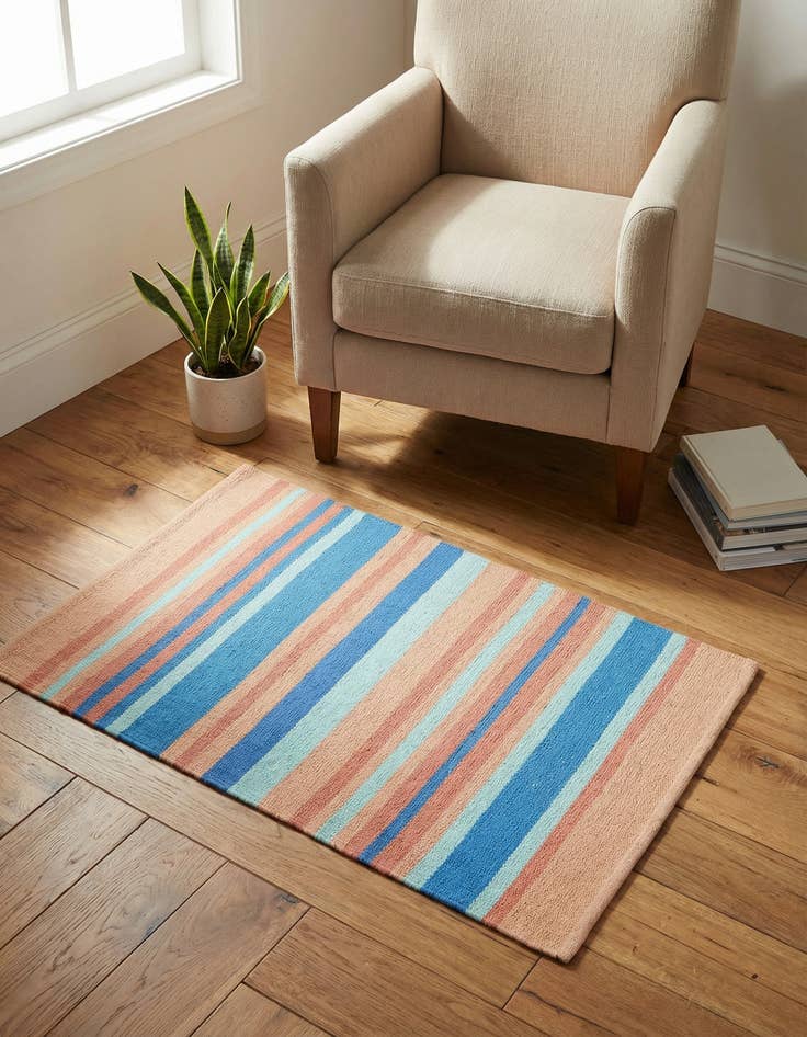 Detail image of 2' x 3' 1  Hand Woven Flatweave Cotton Dhurrie Rug