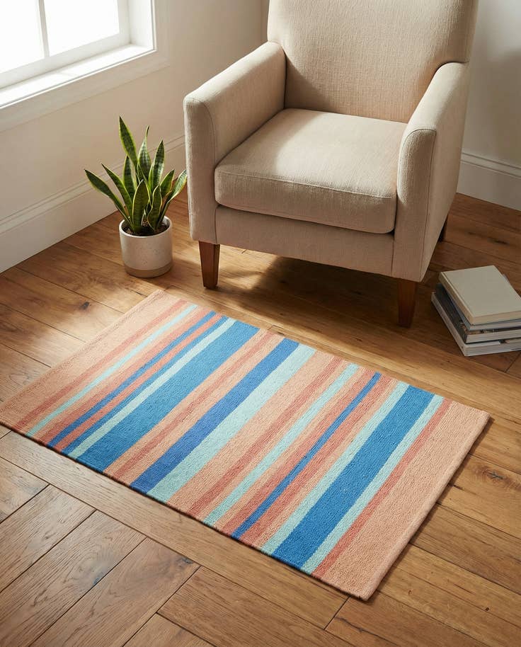 Detail image of 2' x 3' 1 Hand Woven Flatweave Cotton Dhurrie Rug