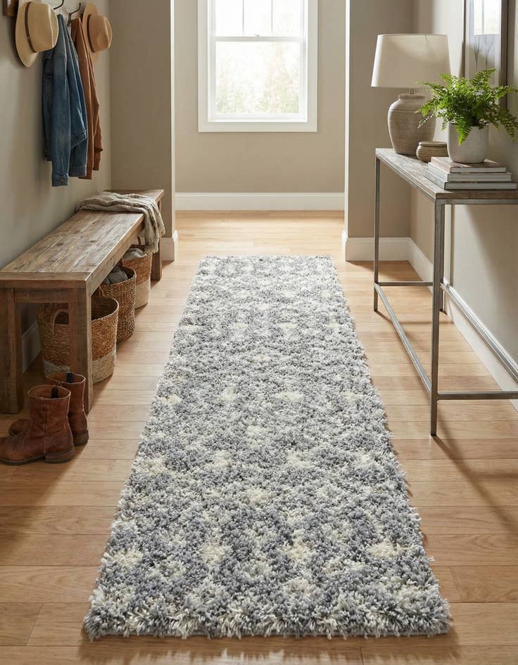 Detail image of  2' x 8' Moroccan Trellis Shag Runner Rug